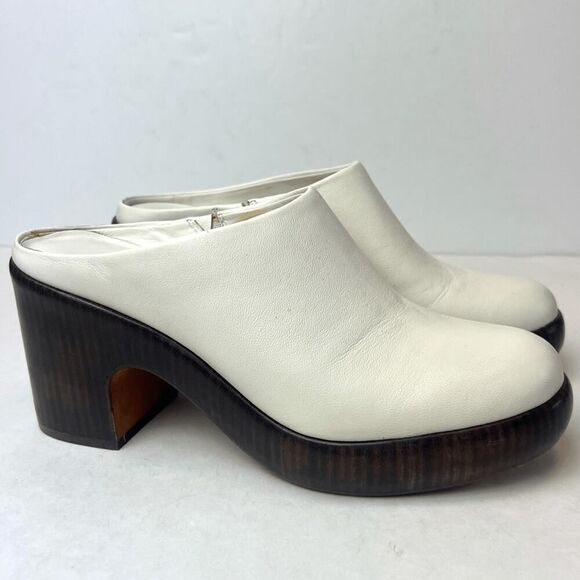 Vince Shoes - Vince Navina Leather Mule Clogs Milk White Sz 8